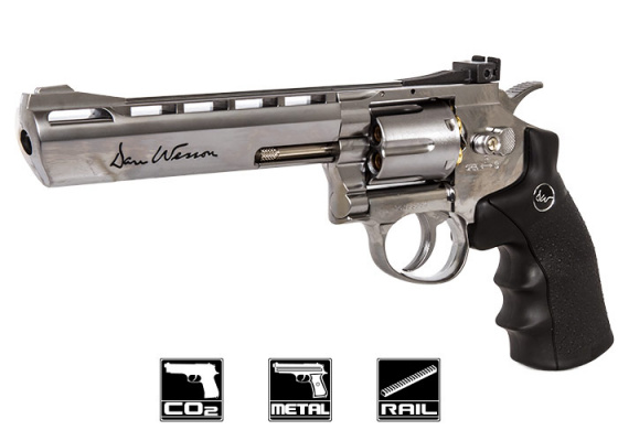 ASG Dan Wesson 6" CO2 .177 Pellet Revolver Airgun ( Silver )