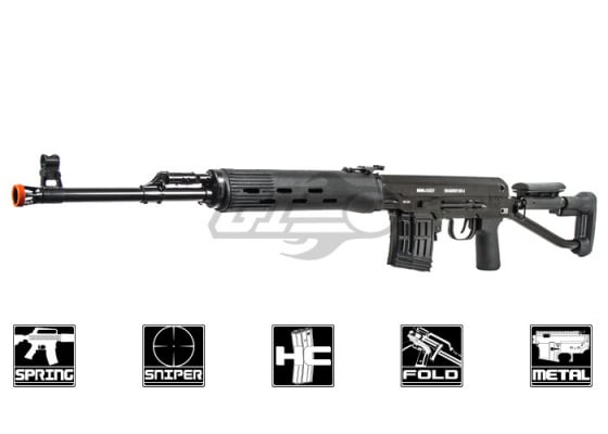 ASG Dragunov SVD-S Bolt Action Spring Sniper Airsoft Rifle ( Black )