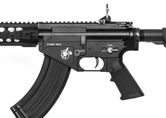 Knights Armament SR47 URX 3.1 ( B.R.S.S ) Recoil Carbine AEG Airsoft Rifle by Bolt ( Black )