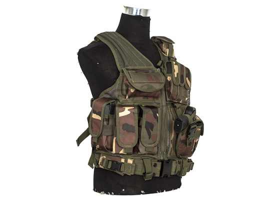 Lancer Tactical Crossdraw Vest w/ Holster ( Woodland )