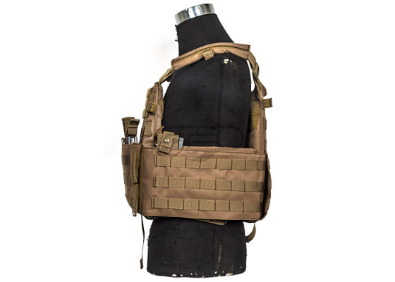 Lancer Tactical 4906 Plate Carrier w/ Triple Inner Mag Pouch ( Tan )