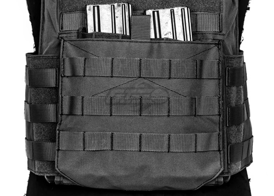 Lancer Tactical Speed Attack Plate Carrier w/ Dual Inner Mag Pouch & Sholder Pads ( Black )