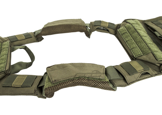 Lancer Tactical Speed Attack Plate Carrier w/ Dual Inner Mag Pouch & Sholder Pads ( OD Green )