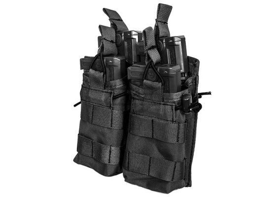 Lancer Tactical Dual Open Top M4 / M16 Magazine Pouch MOLLE ( Black )