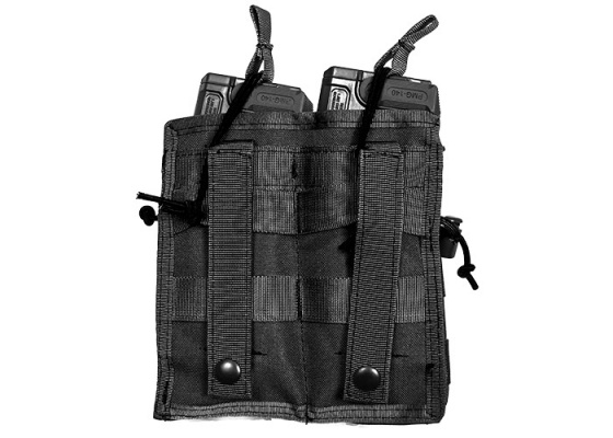 Lancer Tactical Dual Open Top M4 / M16 Magazine Pouch MOLLE ( Black )