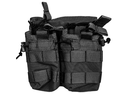 Lancer Tactical Dual Open Top M4 / M16 Magazine Pouch MOLLE ( Black )