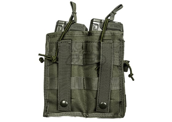 Lancer Tactical Dual Open Top M4 / M16 Magazine Pouch MOLLE ( OD Green )