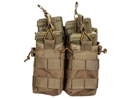 Lancer Tactical Dual Open Top M4 / M16 Magazine Pouch MOLLE ( Tan )