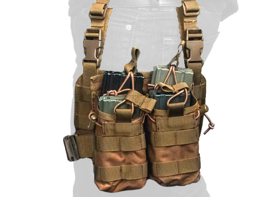 Lancer Tactical Bungee Magazine Pouch Leg Rig MOLLE ( Tan )