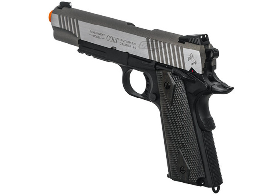 Colt 1911 Rail Gun Blowback CO2 Airsoft Pistol ( Silver / Black )