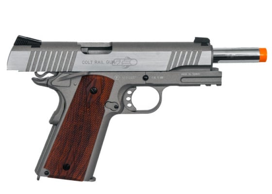 Colt 1911 Rail Gun Blowback CO2 Airsoft Pistol ( Silver )