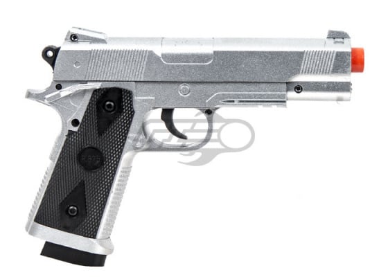 CYMA 1911 Tactical Chrome Metal Spring Airsoft Pistol ( Silver )