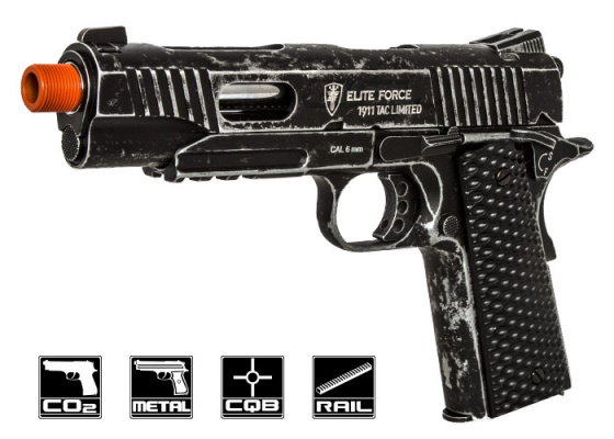 Elite Force 1911 Tactical CO2 Blowback Limited Edition Airsoft Gun w/ Pistol Case ( Weathered )