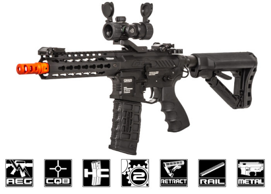 G&G Combat Machine GC16 SR CQB Keymod M4 Carbine AEG Airsoft Rifle ( Black / Battery & Charger Package )