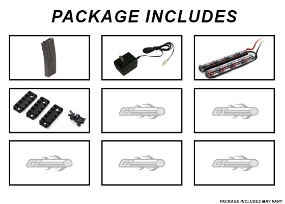 G&G CM16 MOD0 M4 Carbine AEG Airsoft Rifle Battery & Charger Package ( Black )