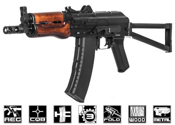 G&G GKS74U AK Carbine AEG Airsoft Rifle ( Black / Wood ) G&G GKS74U AK Carbine AEG Airsoft Rifle ( Black / Wood )