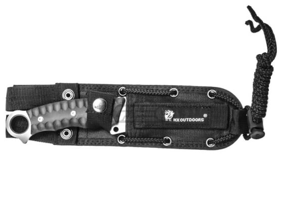HX Outdoors Beret Tactical Knife w/ Nylon Pouch ( Black )