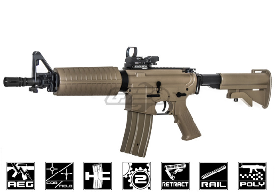 JG F6671TAN M4 Commando Carbine AEG Airsoft Rifle Enhanced Version ( Black )
