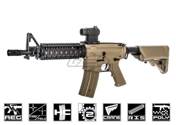 JG F6624TAN M4 CQB RIS Carbine AEG Airsoft Rifle Enhanced Version ( Tan )