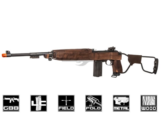 King Arms M1A1 Paratrooper Carbine Blowback CO2 Airsoft Rifle ( Wood )