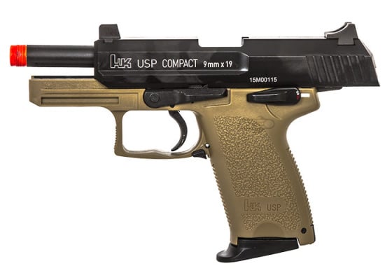 H&K USP Compact Tactical GBB Airsoft Pistol By KWA ( Tan )