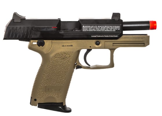 H&K USP Compact Tactical GBB Airsoft Pistol By KWA ( Tan )
