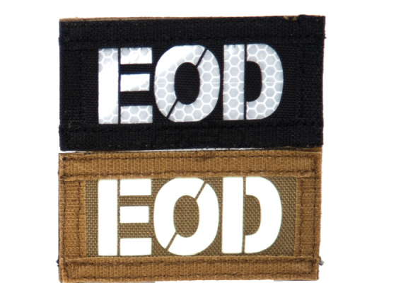 Emerson "EOD" Reversible Velcro Glow In Dark I.R. Patch ( Brown / Black )