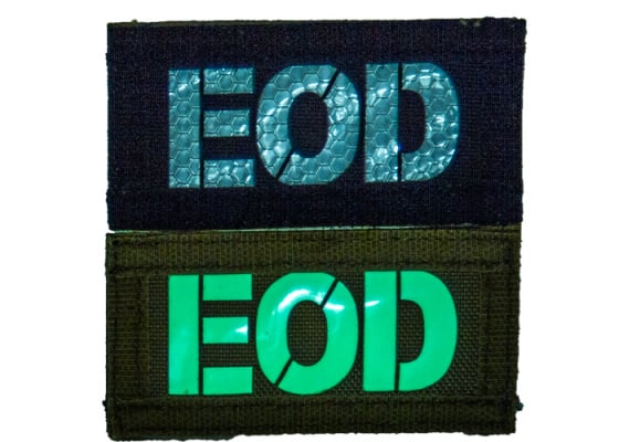 Emerson "EOD" Reversible Velcro Glow In Dark I.R. Patch ( Brown / Black )