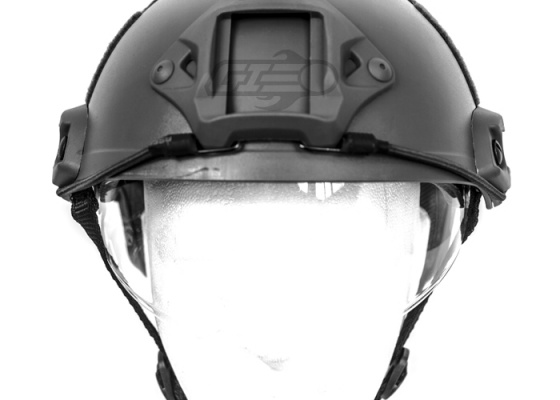 Lancer Tactical Ballistic Type Basic Version Helmet Helmet w/ Retractable Visor ( Black )
