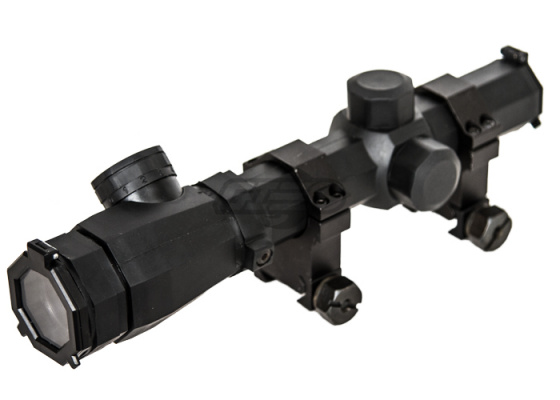 NcSTAR 1.1-4x20 Octagon Scope ( Blue & Red Reticle / Mil Dot )