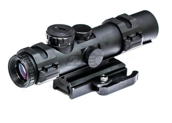 NcSTAR XRS Series 4X32 Compact Convertible Base Mount Tactical Scope ( Mil-Dot / Blue Reticle )