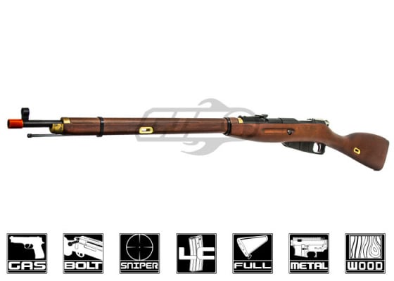 Red Fire Mosin Nagant Model 1891/30 Bolt Action Gas Airsoft Rifle ( Wood )