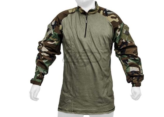 Tru Spec TRU Tactical Response 1/4 Zip Combat Shirt 50/50 Nylon Cotton ( Woodland - OD Green / Regular / Option )