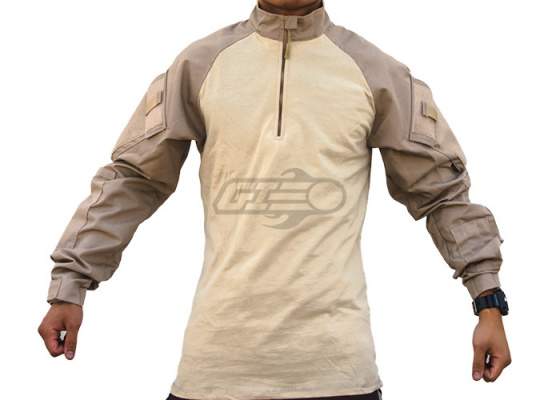 Tru Spec TRU Tactical Response 1/4 Zip Combat Shirt ( Khaki-Sand / L / Regular )