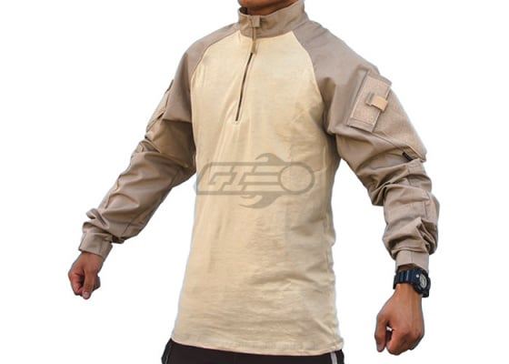 Tru Spec TRU Tactical Response 1/4 Zip Combat Shirt ( Khaki-Sand / XL / Regular )