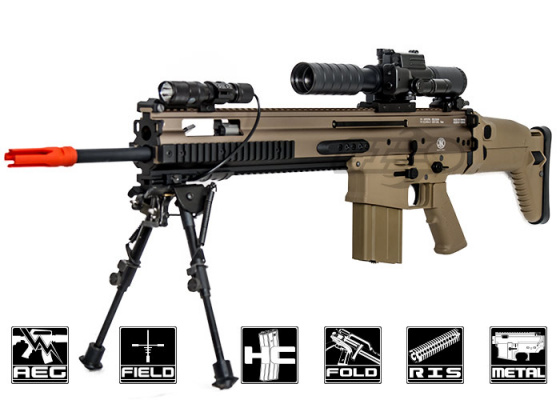 WE Full Metal SCAR-H MK17 SSR AEG Airsoft Gun ( Tan )