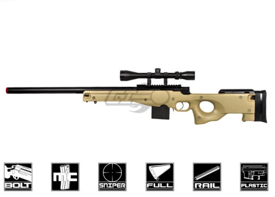 Well L96 Compact Bolt Action Sniper Airsoft Rifle w/ Scope ( Tan )