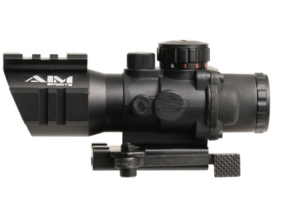 AIM Sports 4x32 Tri-Illuminated Scope w/ Tri-Rail Arrow Reticle & QD Mount