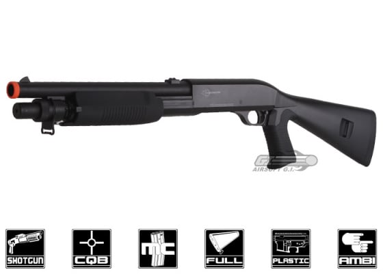 Fire Power Multi-Shot Full Stock Spring Airsoft Shotgun ( Black )