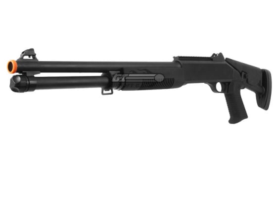 Double Eagle M3 Long Barrel / Retractable Multi-Shot Spring Airsoft Shotgun ( Black )