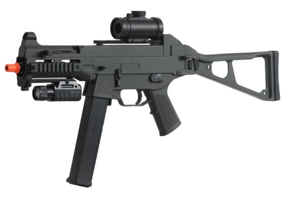 Double Eagle Full Metal Gearbox Tactical SMG-45 Airsoft AEG Rifle ( Black )