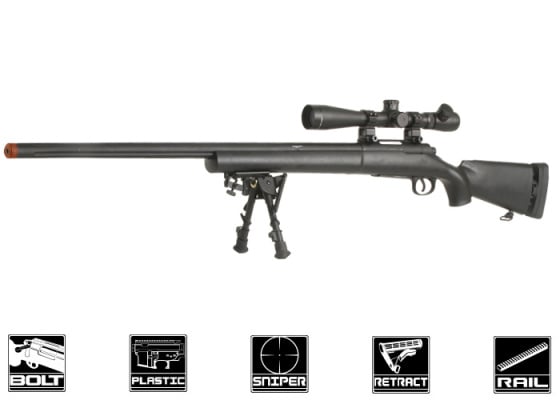 Echo 1 M28 Bolt Action Spring Sniper Airsoft Rifle ( Black )