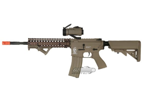 Airsoft GI Desert G4-18 Carbine w/ Daniel Defense SOPMOD RIS Blowback Version AEG Airsoft Rifle ( Tan / No Iron SIghts )