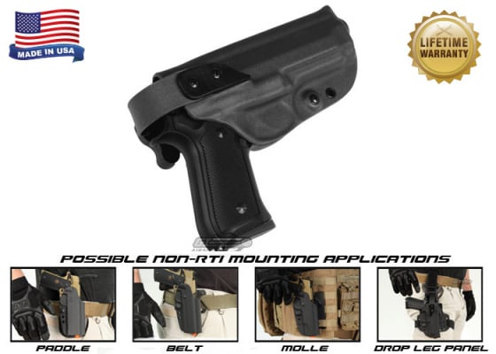 G-Code XST Non-RTI Beretta M9 w/ Rail / Non-Rail Standard Right Hand Holster ( Black ) G-Code XST Non-RTI Beretta M9 w/ Rail / Non-Rail Standard Right Hand Holster ( Black )
