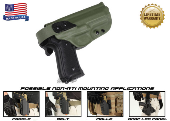 G-Code XST Non-RTI Beretta M9 w/ Rail / Non-Rail Standard Right Hand Holster ( OD Green )