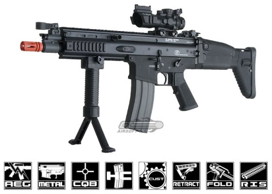 FN Herstal Full Metal SCAR CQC Carbine AEG Airsoft Rifle by G&G  ( Black )