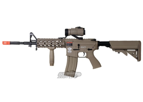 G&G Combat Machine GC16 Raider-L M4 Carbine AEG Airsoft Rifle Battery & Charger Package ( Tan )