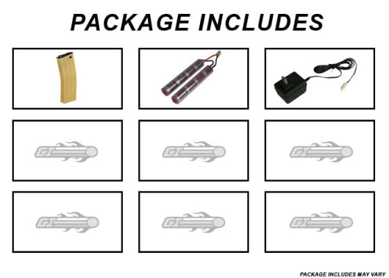 G&G Combat Machine GC16 Raider-L M4 Carbine AEG Airsoft Rifle Battery & Charger Package ( Tan )