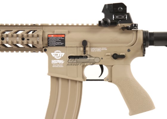 G&G Combat Machine GC16 Raider-S M4 Carbine AEG Airsoft Rifle Battery and Charger Package ( Tan )