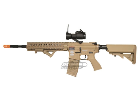 G&G Combat Machine CM16 R8-L M4 Carbine AEG Airsoft Rifle Battery & Charger Package ( Tan )